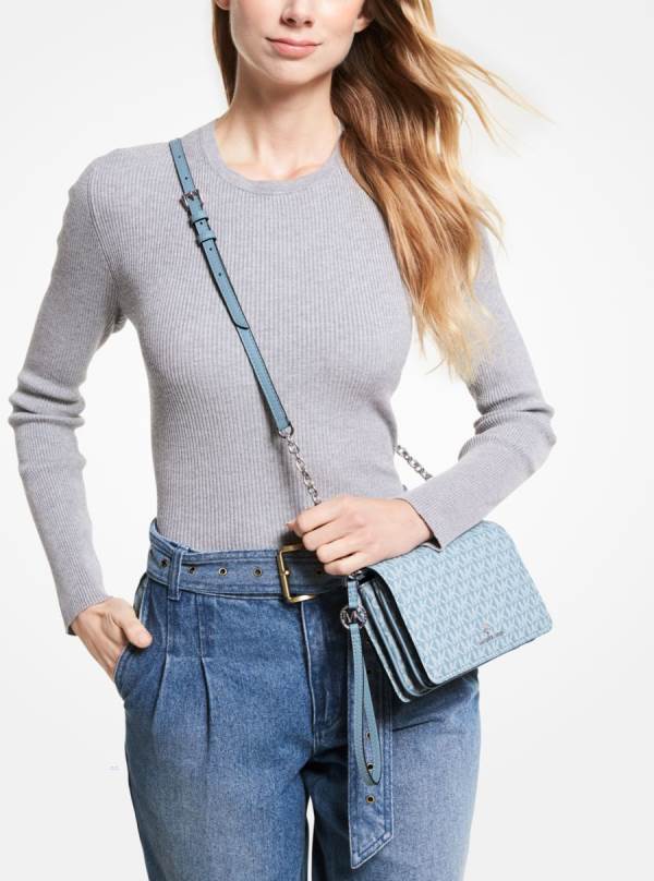 Damske Spojková Taška Michael Kors Jet Set Large Logo Námornícka Modrá - Kabelky Michael Kors Slevy | XRHGP-3952